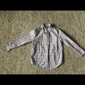 Janie and Jack, Pink/blue button shirt, size 4T